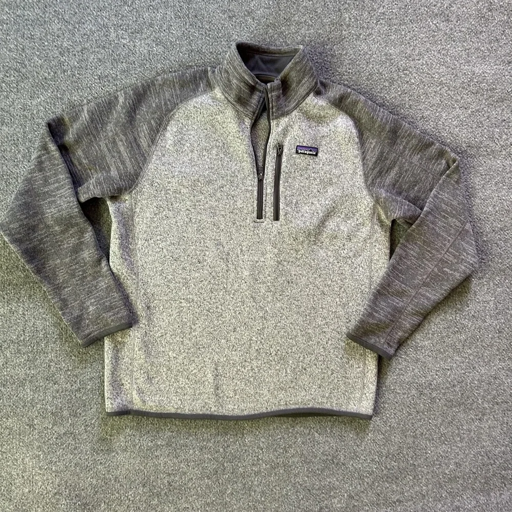Patagonia Better Sweater Pullover Mens Large Gray 1/4 Zip Fleece‎ Chest Pocket